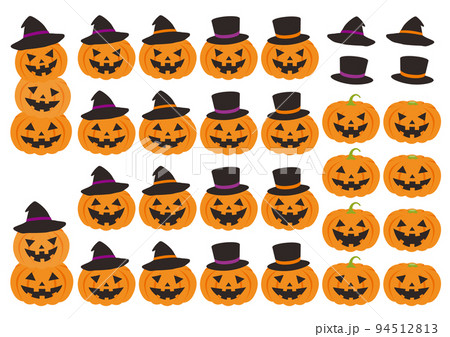 ハロウィン_かぼちゃ_イラスト_セット_1 ハロウィン_かぼちゃ_イラスト_セット_1 94512813