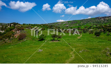 Water meadows and hills on the Mediterranean coast on the island of Cyprus. Water meadows and hills on the Mediterranean coast on the island of Cyprus. 94513285