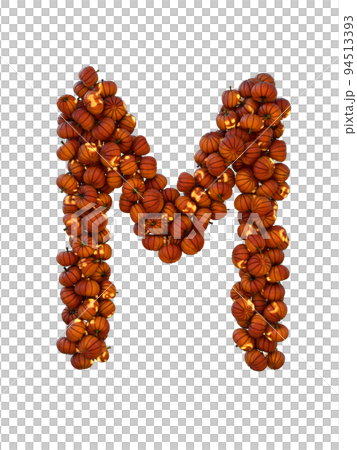 Halloween Pumpkin Lantern Particle Typeface M 94513393