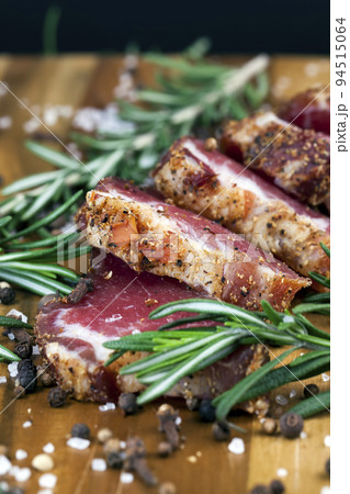 Chopped dried meat with spices and herbs Chopped dried meat with spices and herbs 94515064