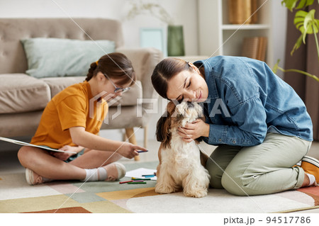 Family On Floor At Home 94517786