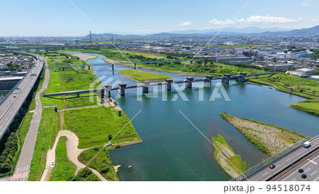 河川堰管理橋 空撮 河川堰管理橋 空撮 94518074