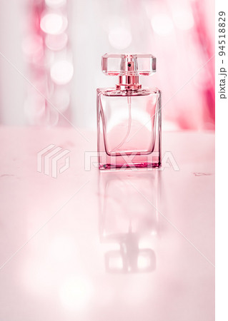 Perfume bottles on glamour background, floral feminine scent, fr