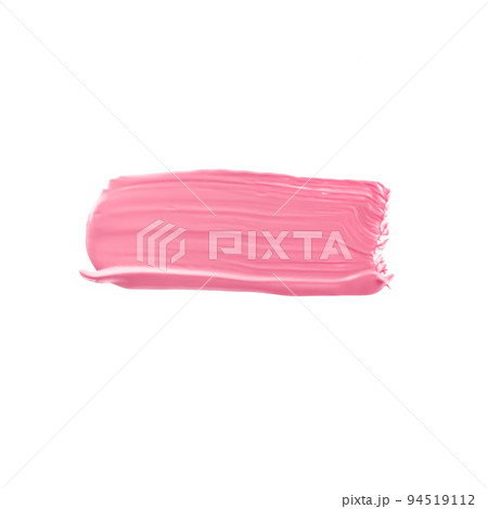Pastel pink beauty swatch, skincare and makeup cosmetic product sample texture isolated on white background, make-up smudge, cream cosmetics smear or paint brush stroke closeup 94519112