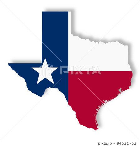Texas map on white background with clipping path 3d illustration 94521752