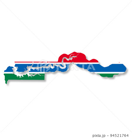 Gambia map on white background with clipping path 94521764