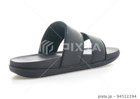 black leather sandals on white background black leather sandals on white background 94522294