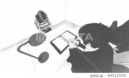 警察　取調室　女性　イラスト 94522550