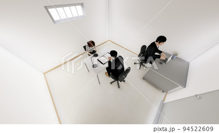 警察　取調室　女性　イラスト 94522609