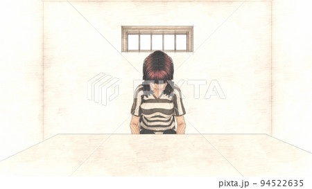 警察　取調室　女性　イラスト 94522635