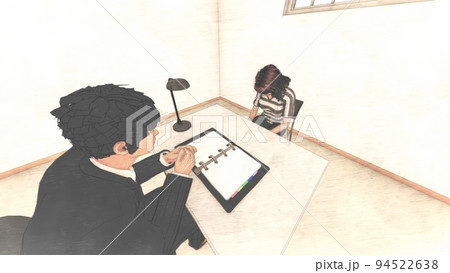 警察 取調室 女性 イラスト 警察 取調室 女性 イラスト 94522638