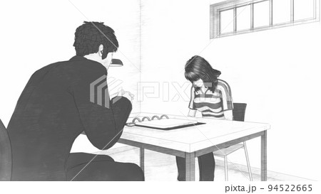 警察　取調室　女性　イラスト 94522665