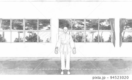 空手　試合　試合前　男性　イラスト 94523020