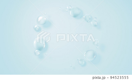 複数の水滴の背景画像（水色） 94523555