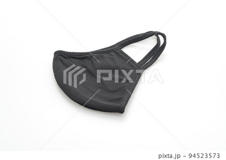 black fabric mask for protect covid 19 on white background 94523573