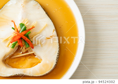Steamed Cod Fish with Soy Sauce 94524302