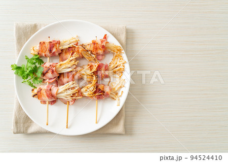 Bacon Wrapped Golden Needle Mushroom 94524410