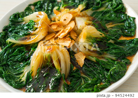 baby Chinese cabbage with oyster sauce and garlic baby Chinese cabbage with oyster sauce and garlic 94524492