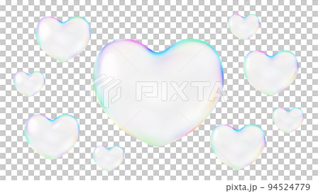 3D illustration of a heart-shaped soap bubble. (PNG) 3D illustration of a heart-shaped soap bubble. (PNG) 94524779