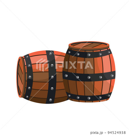 wooden barrel element vector illustration concept design 94524938