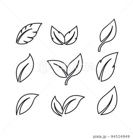 leaf line element icon vector design template leaf line element icon vector design template 94524949