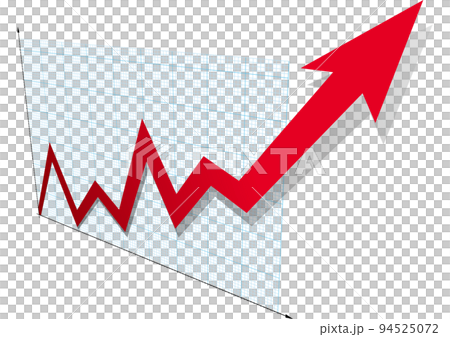 急上昇する折れ線グラフ 上向きの矢印 ビジネスイメージ 急上昇する折れ線グラフ 上向きの矢印 ビジネスイメージ 94525072
