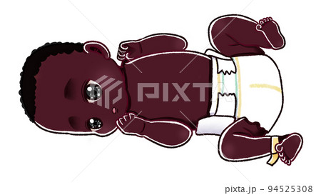 起きているかわいい赤ちゃんのイラスト素材のイラスト素材