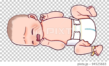 一個可愛的嬰兒哭泣的插圖素材 94525683