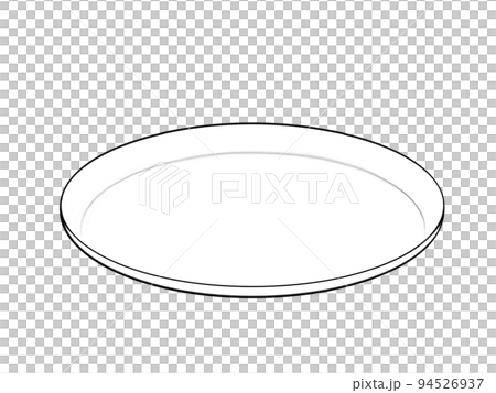 一枚の皿のシンプルな線画イラスト 一枚の皿のシンプルな線画イラスト 94526937