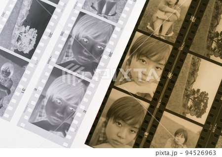 現像済みモノクロフィルムとベタ焼き 94526963