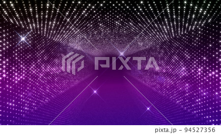ネオン LED ライト SF 未来的 ドット ダーク スペース 背景 3D イラスト 94527356