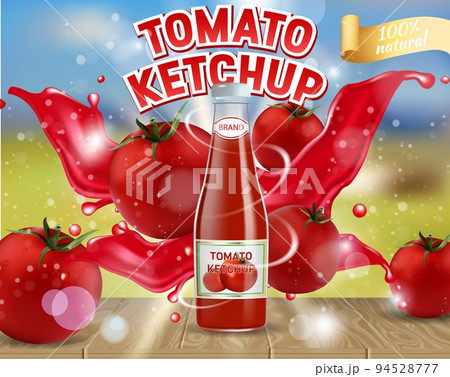 Tomato ketchup ads vector realistic illustration 94528777