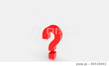 The red question on white background 3d rendering The red question on white background 3d rendering 94530943