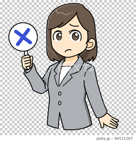 Female ✖️ tag suit mini character illustration Female ✖️ tag suit mini character illustration 94531207