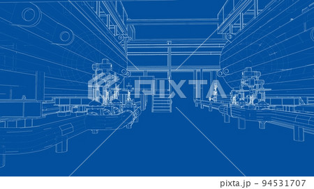Sketch of industrial equipment. Vector 94531707