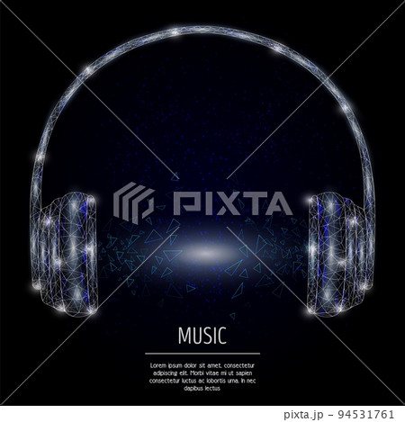 Headphones vector geometric polygonal art style background 94531761