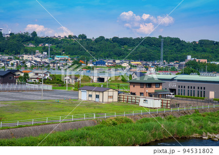 沼田市街地 利根川 地蔵橋かの眺め 新緑の季節 沼田市街地 利根川 地蔵橋かの眺め 新緑の季節 94531802