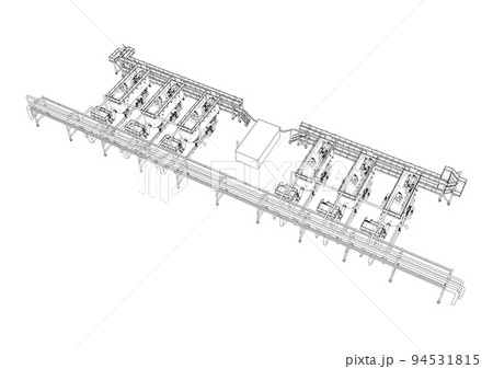 Sketch of industrial equipment. Vector 94531815