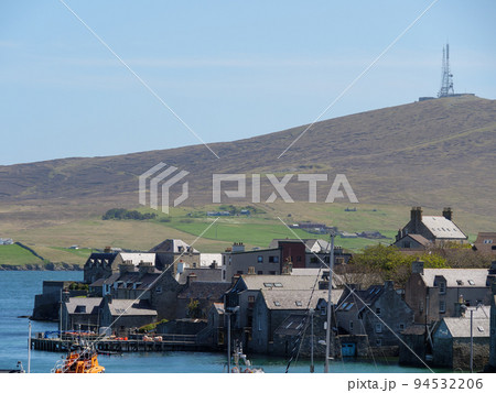 The city of Lerwick and the shetland islands in scotland 94532206