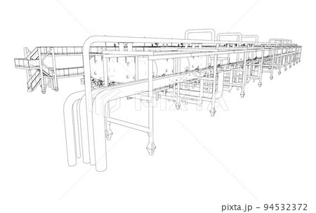 Sketch of industrial equipment. Vector 94532372