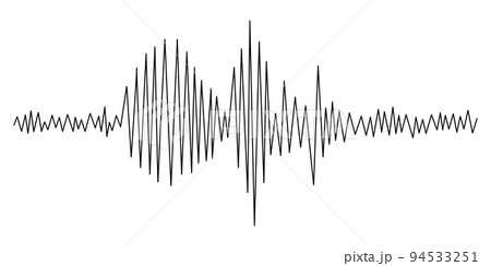 Earthquake seismogram or music voice volume wave vector illustration. Earthquake seismogram or music voice volume wave vector illustration. 94533251