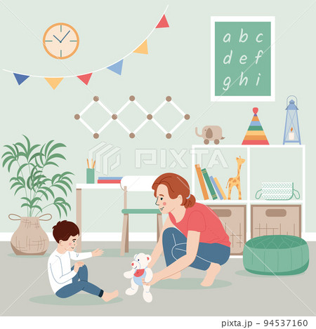 Child Psychologist Flat Concept 94537160