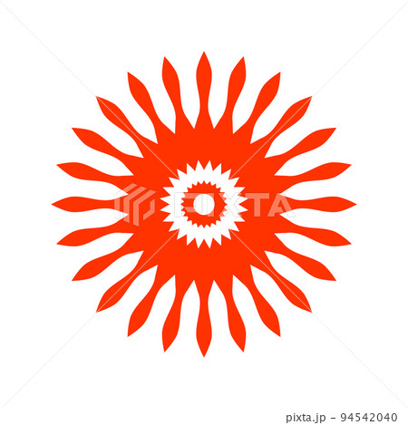 Abstract Decorative Red Sun Icon. Round Element for Design. Abstract Decorative Red Sun Icon. Round Element for Design. 94542040