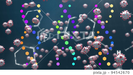 Image of network of connections with icons over glowing network of connections Image of network of connections with icons over glowing network of connections 94542670