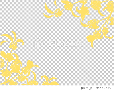 金木犀のシルエットフレーム①(ななめ,黄色) 金木犀のシルエットフレーム①(ななめ,黄色) 94542679