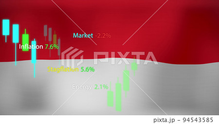 Image of data processing over flag of indonesia 94543585