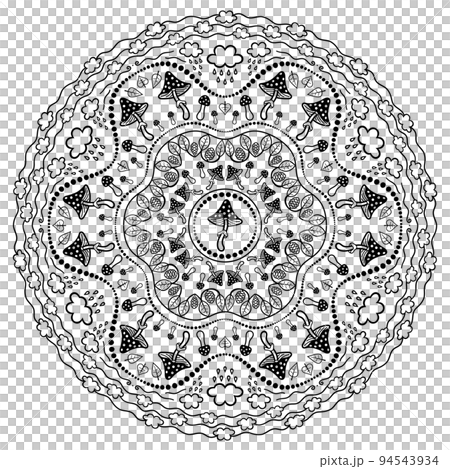 Round Mandala Amanita Round Mandala Amanita 94543934