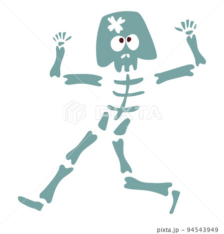 Icon of a cute hand drawn doodle halloween bone skeleton.Single design graphic element.Hand drawn doodle vector illustration.  94543949