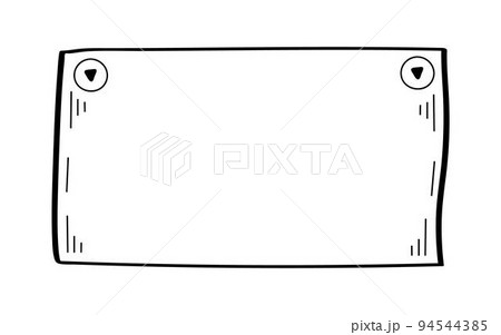 Paper empty sheet in doodle style. Sketch stikers vector illustration for notes. Doodle checklist 94544385