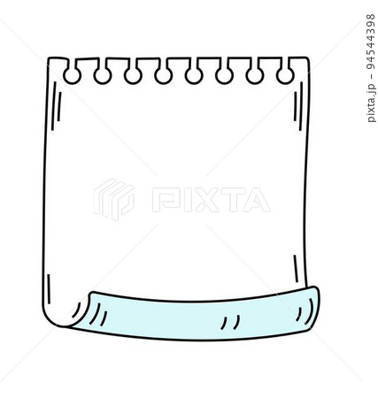 Paper empty sheet in doodle style. Sketch stikers vector illustration for notes. Doodle checklist 94544398